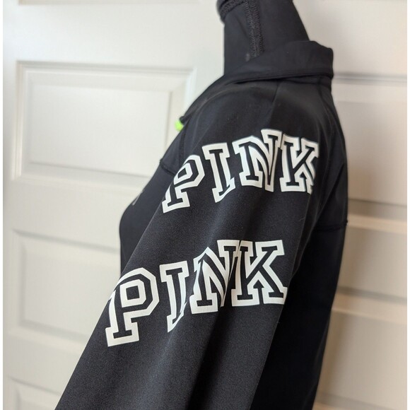 VS PINK Size M Quarter Zip Pullover Reflective Logo Thumbhole Running Activewear - Picture 5 of 12
